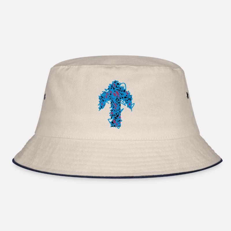 pfeil-nach-oben - Bucket Hat - Natur/Navy