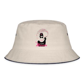 team bride - bride - EVJF - tiffany - Bucket Hat - ecru/navy - Front