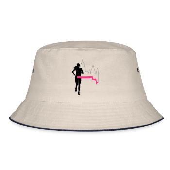 Marathon - Mainz - runner - Run - Run - 3C - Bucket Hat - ecru/navy - Front
