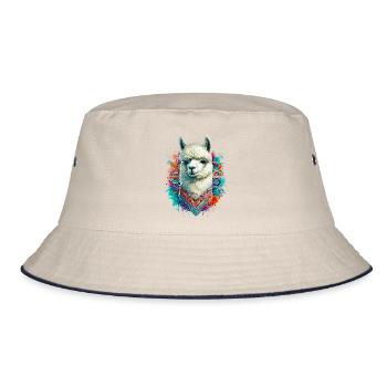 Alpaka - Bucket Hat - Natur/Navy - Vorne
