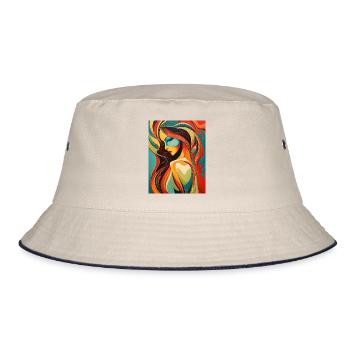A beautiful abstract portrait - Bucket Hat - ecru/navy - Front