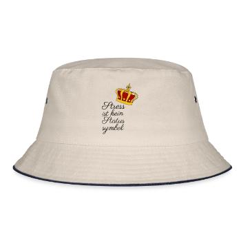 Stress ist kein Statussymbol - Bucket Hat - Natur/Navy - Vorne