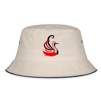 schwan - Bucket Hat - Natur/Navy - Vorne