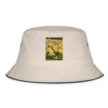 Tulpenmeer gelb - Bucket Hat - Natur/Navy - Vorne