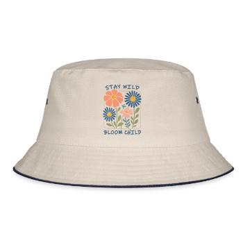 Stay Wild Bloom T-shirt Boho Floral Enfant - Bob - blanc cassé/bleu marine - Devant
