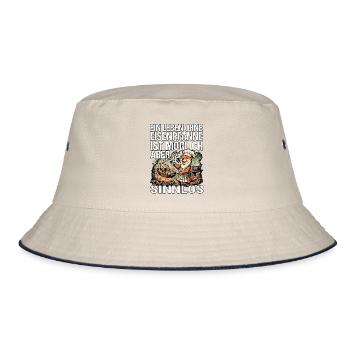 Lustiger BBQ Otter - Bucket Hat - Natur/Navy - Vorne