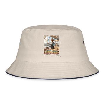 Heuschrecke JOGUE Projektmanager PM Büro Pop Art - Bucket Hat - Natur/Navy - Vorne