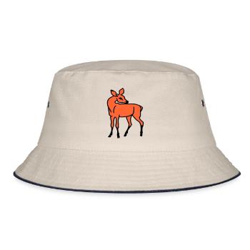 Hirschkuh - Bucket Hat - Natur/Navy - Vorne