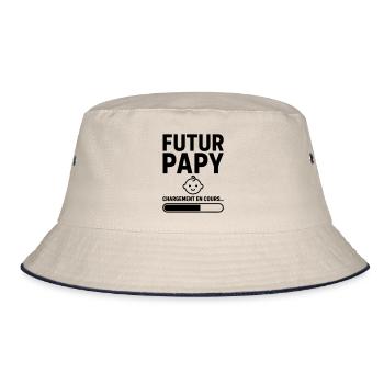 Annonce grossesse Futur papy 2026 Bientôt Papi - Bob - blanc cassé/bleu marine - Devant
