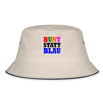 Bunt statt blau - Bucket Hat - Natur/Navy - Vorne