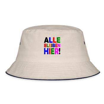 Alle bleiben hier - Bucket Hat - Natur/Navy - Vorne