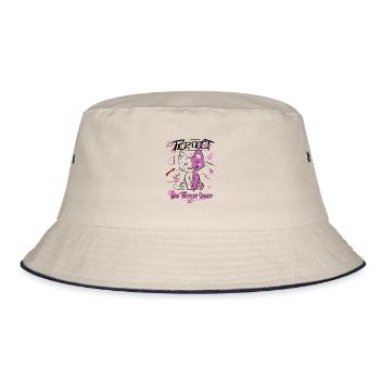 Cat, Perfect and Crazy, Graffiti - Bucket Hat - ecru/navy - Front