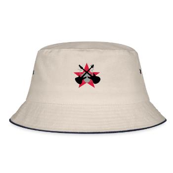 Bandleader Gitarrist Schlagzeug - Bucket Hat - Natur/Navy - Vorne