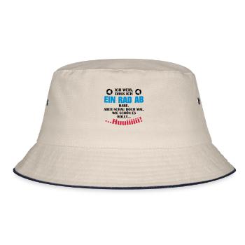 Ein Rad ab - Bucket Hat - Natur/Navy - Vorne