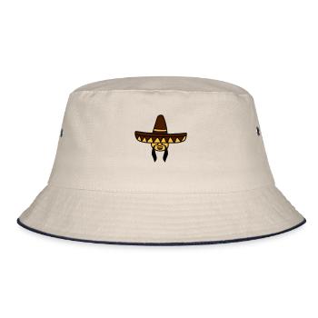 head face mexican funny south america sombrero - Bucket Hat - ecru/navy - Front