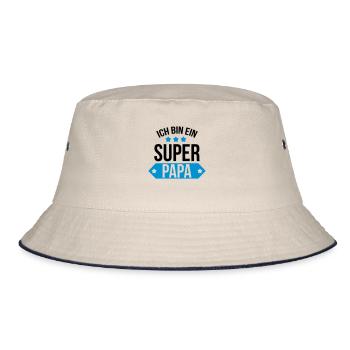Ich bin ein Super Papa ! - Bucket Hat - ecru/navy - Front