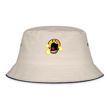 Smiley Anger Irate - Bucket Hat - Natur/Navy - Vorne