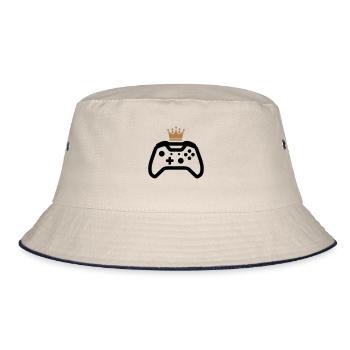gamer - Bucket Hat - Natur/Navy - Vorne
