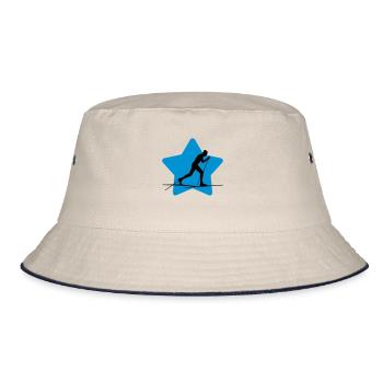 Langlaufen / Langlauf / eislaufen / Langläufer - Bucket Hat - Natur/Navy - Vorne