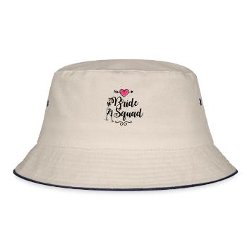 bride squad heart - Bucket Hat - ecru/navy - Front