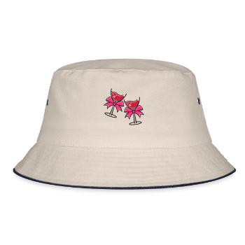 glases wine - Bucket Hat - Natur/Navy - Vorne