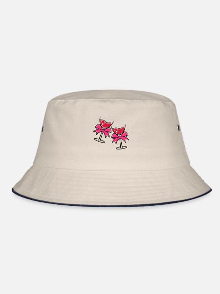glases wine - Bucket Hat - Natur/Navy - Vorne