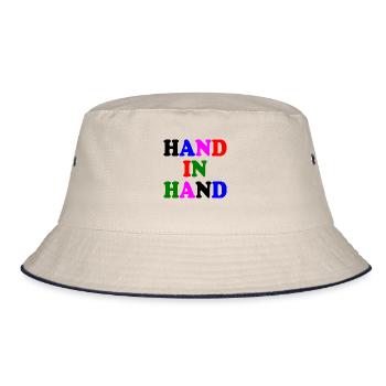 Hand in hand - Bucket Hat - Natur/Navy - Vorne