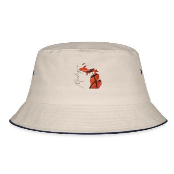 Michigan (United States) | real basketball | Map Sct - Bucket Hat - ecru/navy - Front
