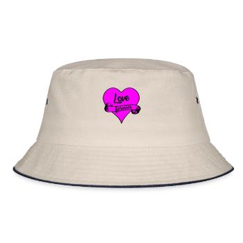 love forever - Bucket Hat - ecru/navy - Front