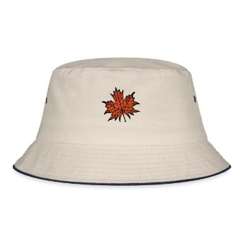 Autumn Leaf 2 - Bucket Hat - ecru/navy - Front