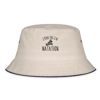 Schwimmen Ich kann nicht schwimmen Schwimmer - Bucket Hat - Natur/Navy - Vorne