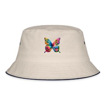 Colorful Butterfly Nature Inspired Summer Vibes - Bucket Hat - ecru/navy - Front