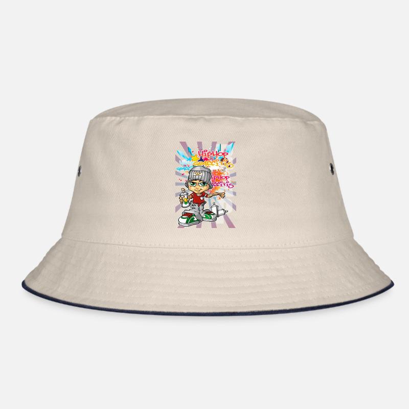 Graffiti boy with spray paint Bucket Hat