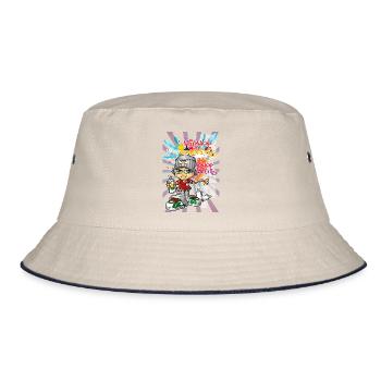 Graffiti boy background - Bucket Hat - Natur/Navy - Vorne