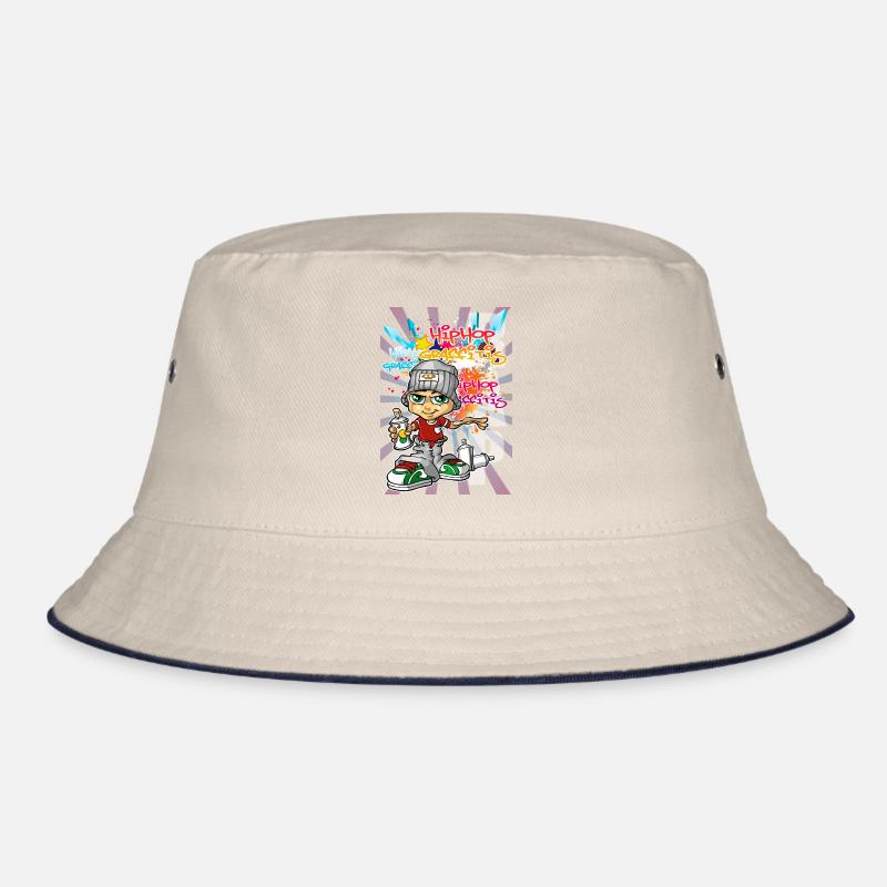Graffiti boy background - Bucket Hat - Natur/Navy