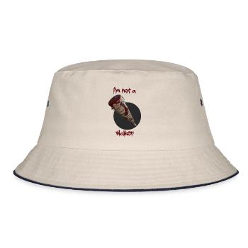 Baseball bat with barbed wire. - Bucket Hat - ecru/navy - Front