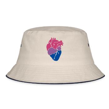 Bisexual heart - Bucket Hat - ecru/navy - Front