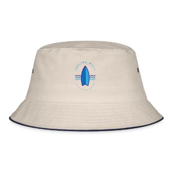 Surfer Shirt - Feeling Wavy - Bucket Hat - ecru/navy - Front