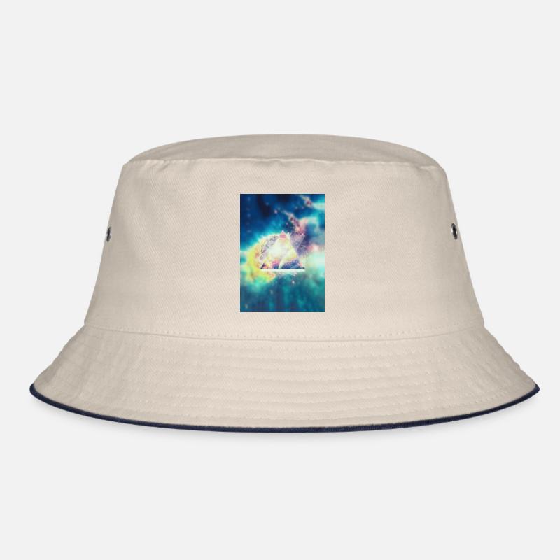 Geometrie Space Kunst (Hipster Green) - Handycase - Bucket Hat - Natur/Navy