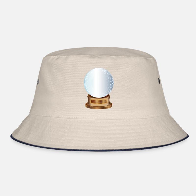 empty nostalgic snow globe to label Bucket Hat