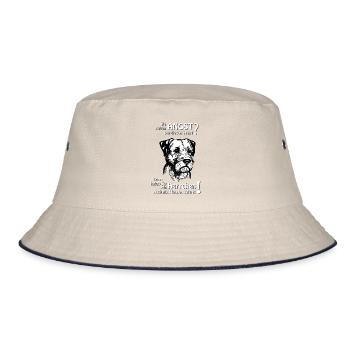 Angst vor Border Terrier? Herrchen - Bucket Hat - Natur/Navy - Vorne