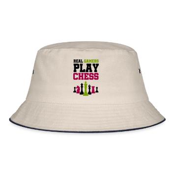 schachfiguren chess - Bucket Hat - Natur/Navy - Vorne