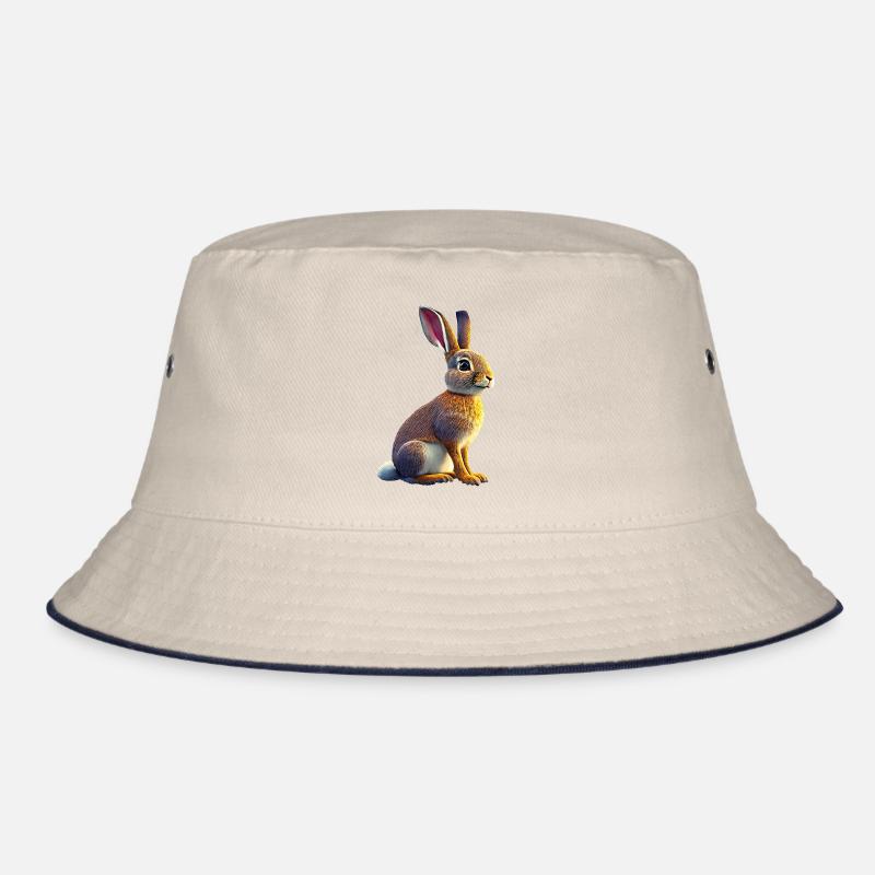 Hare-Hare - Bucket Hat - ecru/navy