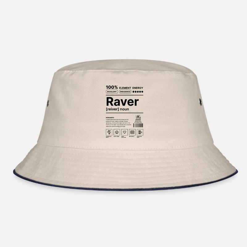 Raver-Lebensstil - Bucket Hat - Natur/Navy