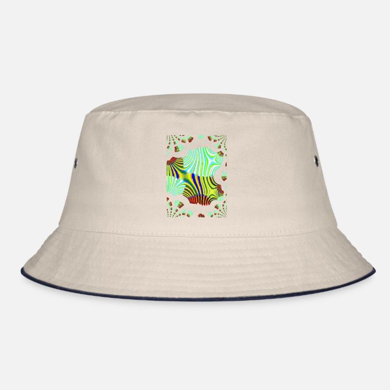 Psychedelic Neon Waves Pattern Bucket Hat