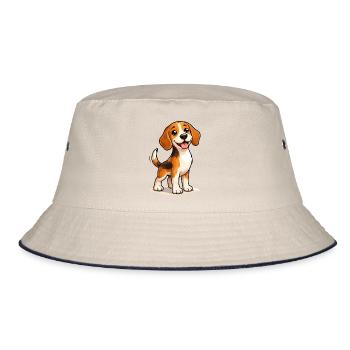 Beagle Dog : design mignon et amusant - Bob - blanc cassé/bleu marine - Devant