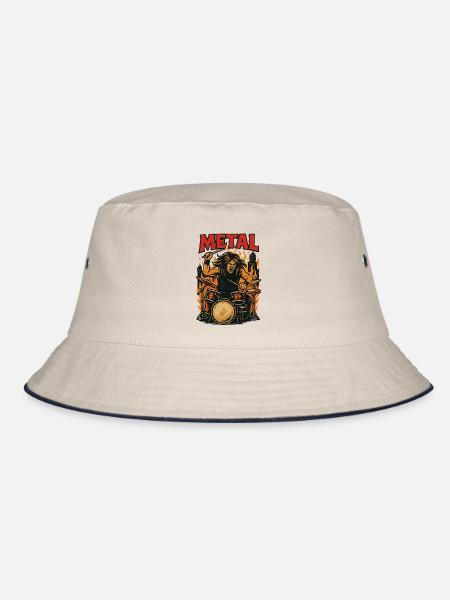 Metal Beater - Bucket Hat - Natur/Navy