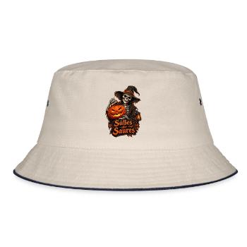 Süßes oder Saures Design - Bucket Hat - Natur/Navy - Vorne