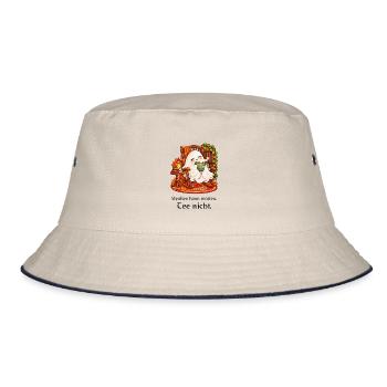 Teeliebhaber-Geist im Schaukelstuhl - Bucket Hat - Natur/Navy - Vorne