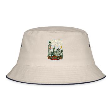 Augsburg im Advent Perlachturm - Bucket Hat - Natur/Navy - Vorne